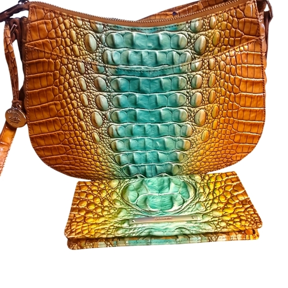 Brahmin Shayna Cactus Ombre Melbourne Crossbody bag and wallet - Picture 4 of 6